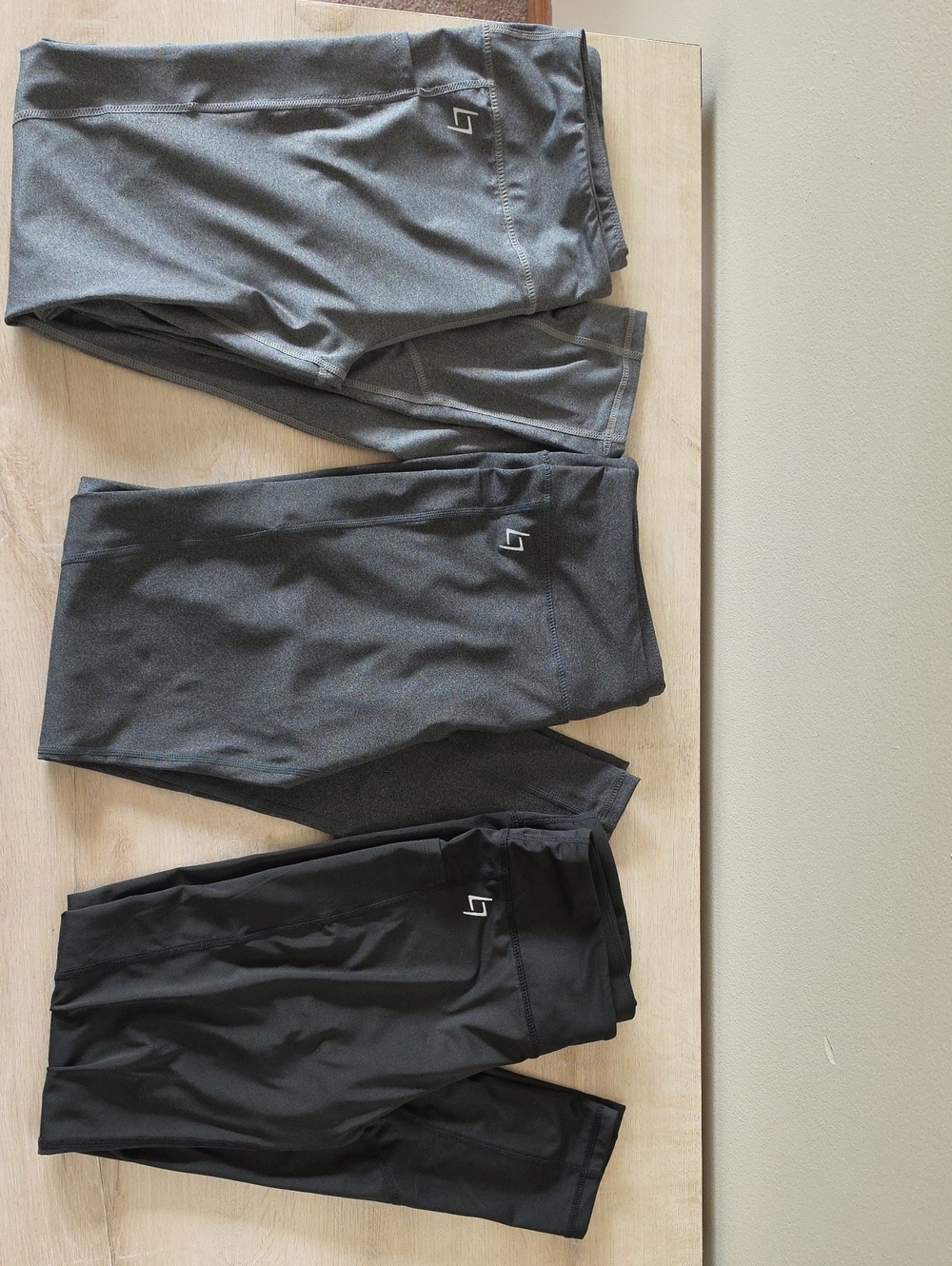 NWOT FITTIN High Waisted Leggings with Pockets Lot of 3 Grey Charcoal Black